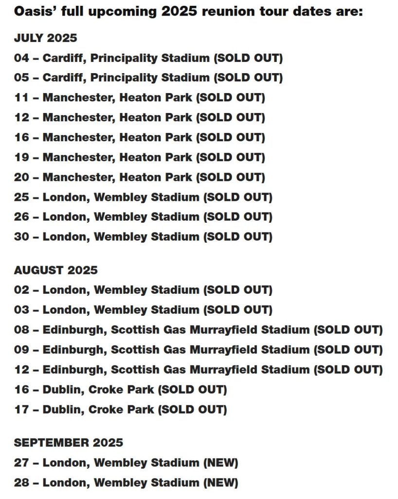 Oasis Return to Knebworth